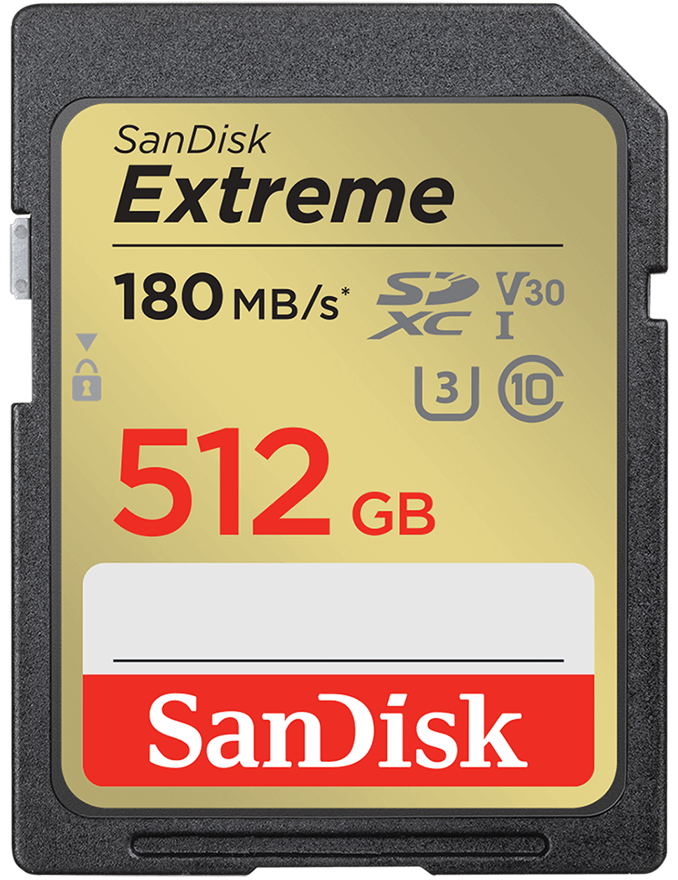 SDXC-minneskort SanDisk Extreme, 512GB, Klass 10 / UHS-1 U3 SDSDXVV-512G-GNCIN