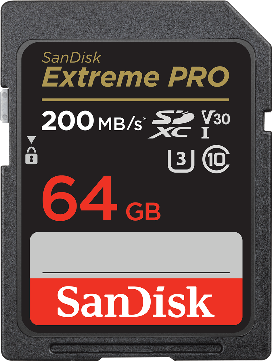 SDXC-minneskort SanDisk Extreme Pro, 64Gb, Klass 10 / UHS-1 U3 SDSDXXU-064G-GN4IN