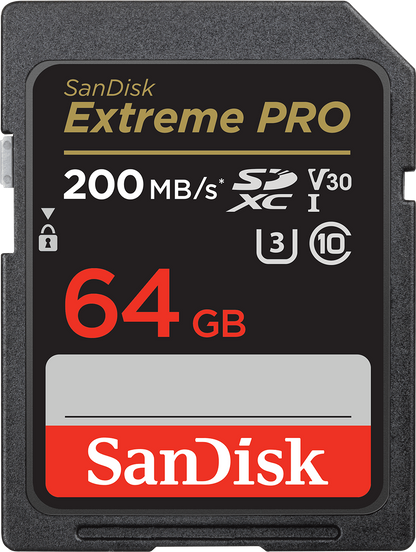 SDXC-minneskort SanDisk Extreme Pro, 64Gb, Klass 10 / UHS-1 U3 SDSDXXU-064G-GN4IN