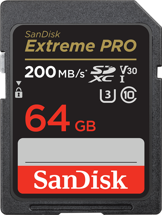 SDXC-minneskort SanDisk Extreme Pro, 64Gb, Klass 10 / UHS-1 U3 SDSDXXU-064G-GN4IN