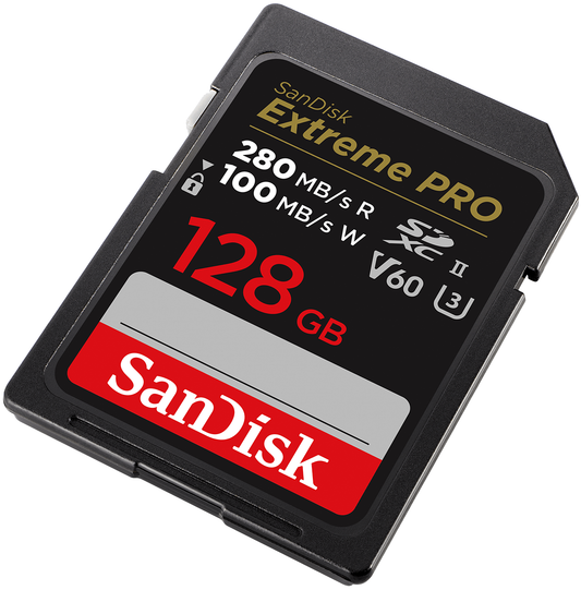 SDXC-minneskort SanDisk Extreme Pro, 128GB, Klass 10 / UHS-2 U3 SDSDXEP-128G-GN4IN