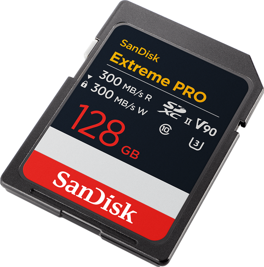 SDXC-minneskort SanDisk Extreme Pro, 128Gb, Klass 10 / UHS-2 U3 SDSDXDM-128G-GN4IN