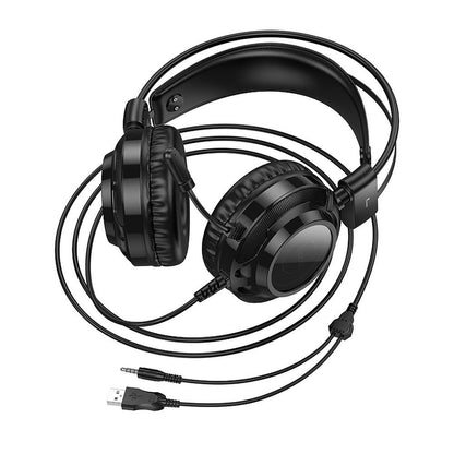 Gaminghörlurar 3,5 mm HOCO W110, RGB, Svarta