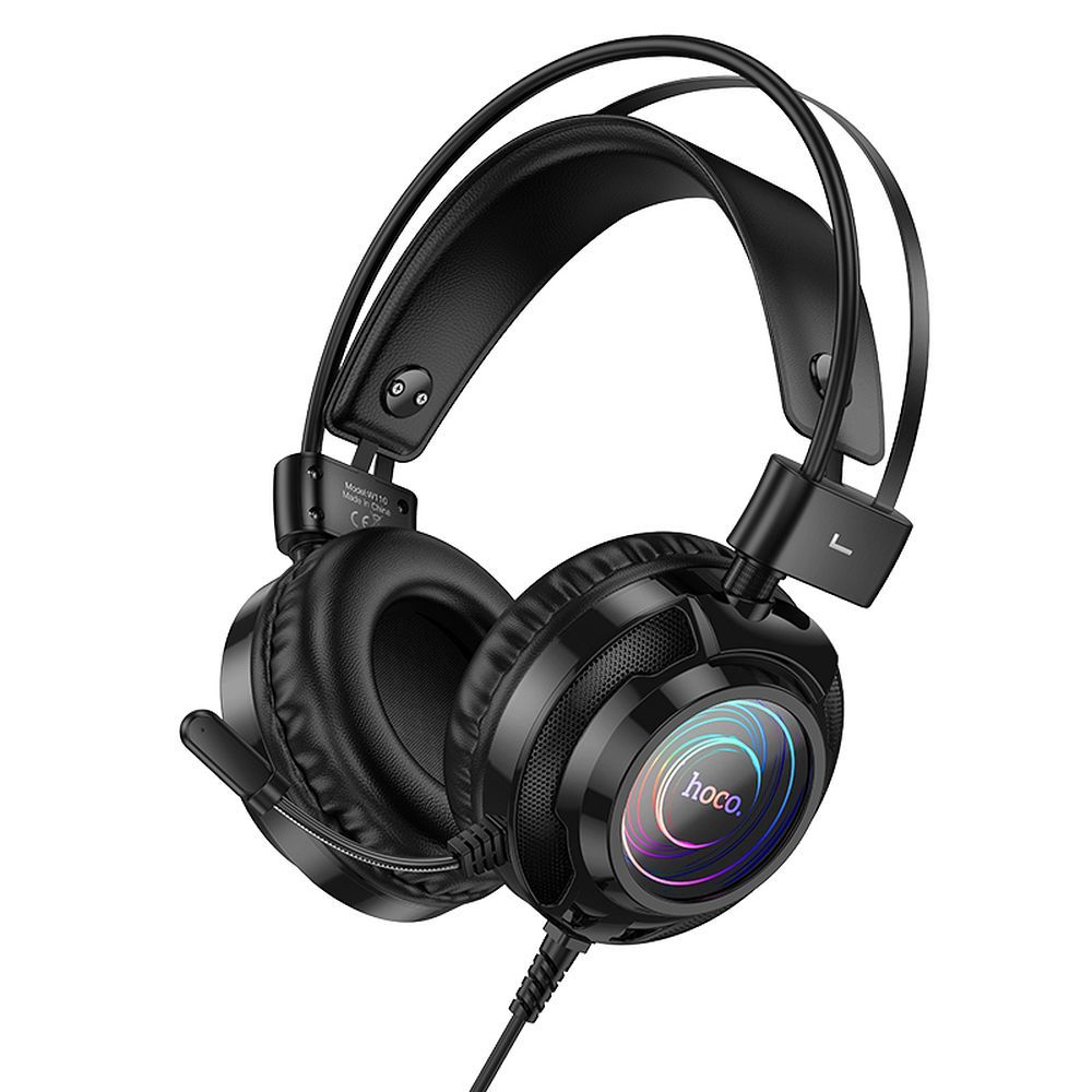 Gaminghörlurar 3,5 mm HOCO W110, RGB, Svarta