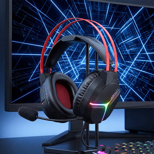 Gaminghörlurar 3,5 mm Acefast H16, RGB, 2m, Svarta