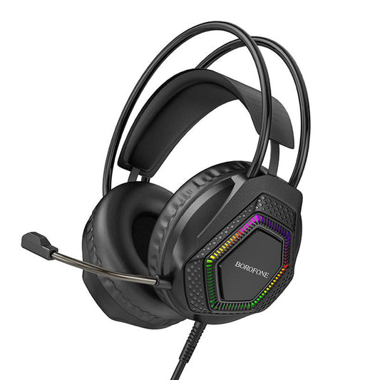 Gaminghörlurar 3,5 mm Borofone BO105 Thunder, RGB, 2m, Svarta