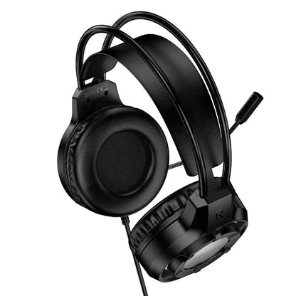 Gaminghörlurar 3,5 mm Borofone BO112 Wave, RGB, 2m, Svarta