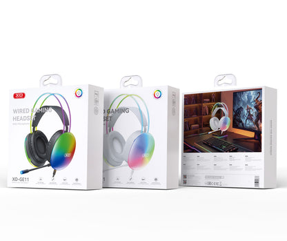 Gaminghörlurar 3,5 mm XO Design GE11, RGB, Svarta