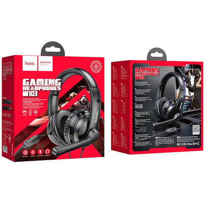 Gaminghörlurar 3,5 mm HOCO W103, Svarta