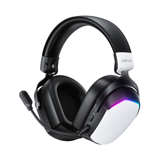 Trådlösa Spelhörlurar Acefast H11, RGB, BT / Wi-Fi / Kabel, Vita