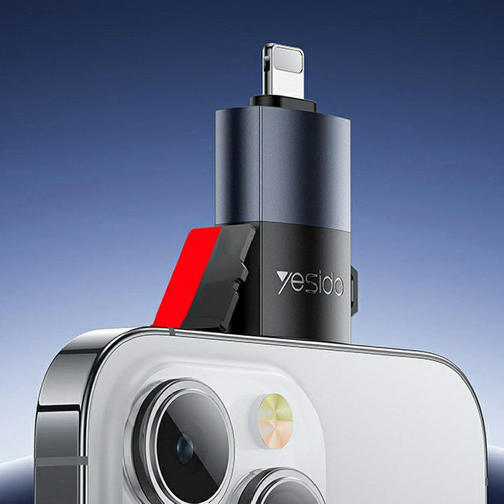 Lightning Card Reader Yesido GS38, microSD, Gray