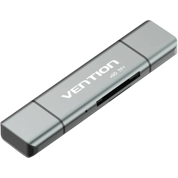 USB / USB-C / microUSB-kortläsare Vention, SD - microSD, Grå CCJH0