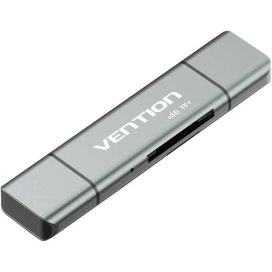 USB / USB-C / microUSB-kortläsare Vention, SD - microSD, Grå CCJH0