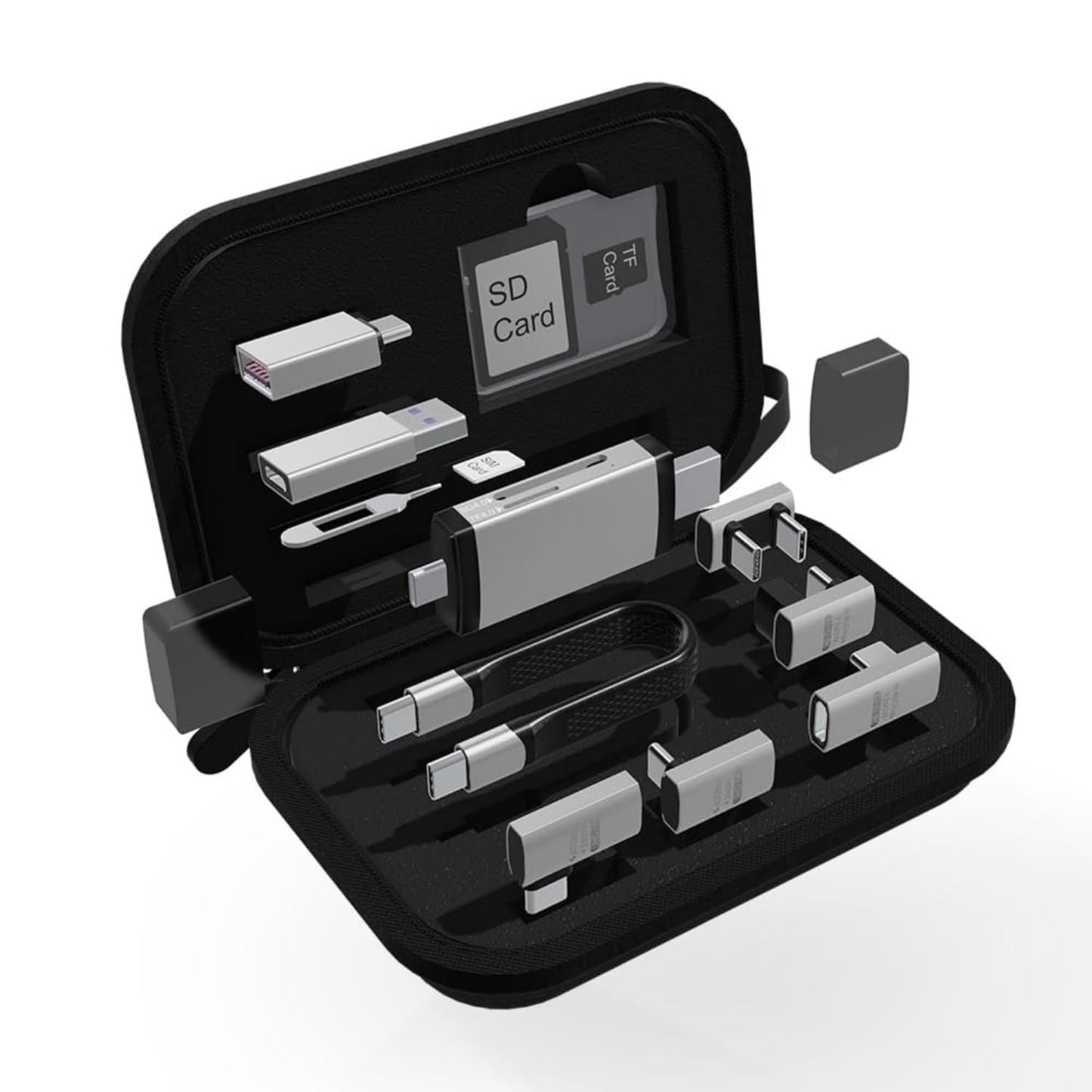 USB / USB-C-kortläsare OEM OmniLink Pro-003 Travel, 10in1, Grå