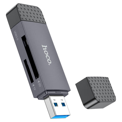 Kortläsare USB 3.0 / USB-C HOCO HB45, SD - microSD, Grå