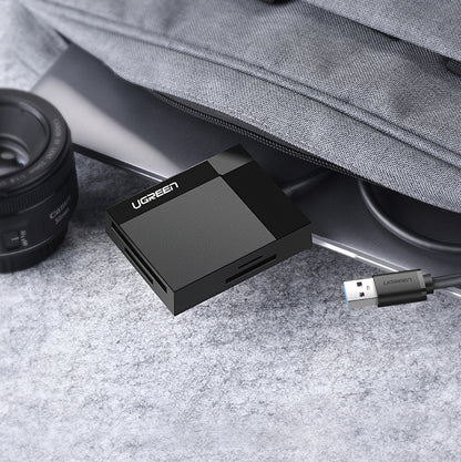 Kortläsare USB 3.0 UGREEN CR125, SD - microSD - CF - MS, Svart
