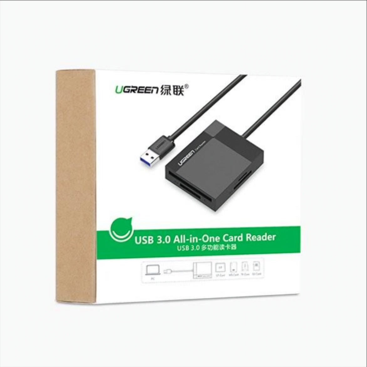 Kortläsare USB 3.0 UGREEN CR125, SD - microSD - CF - MS, Svart
