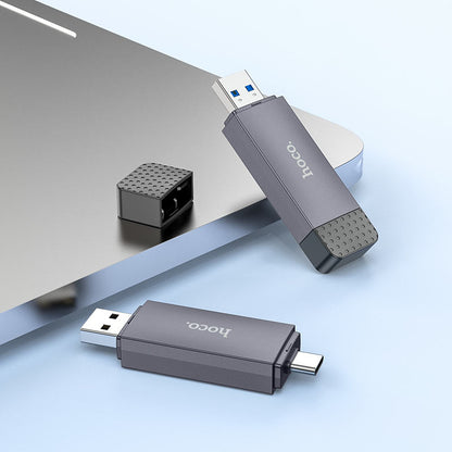 Kortläsare USB 3.0 / USB-C HOCO HB45, SD - microSD, Grå