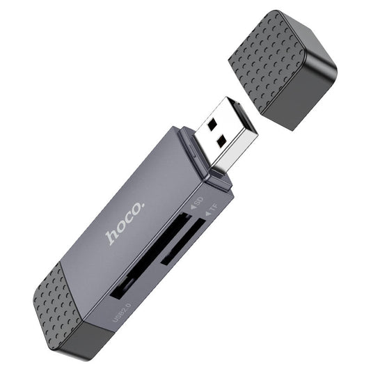 Kortläsare USB 3.0 / USB-C HOCO HB45, SD - microSD, Grå