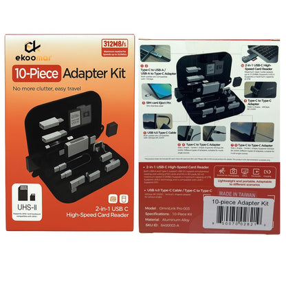 USB / USB-C-kortläsare OEM OmniLink Pro-003 Travel, 10in1, Grå