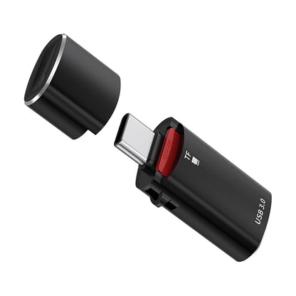 Kortläsare USB-C Techsuit AluVoltX, USB-A (OTG) - microSD, Svart