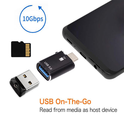 Kortläsare USB-C Techsuit AluVoltX, USB-A (OTG) - microSD, Svart