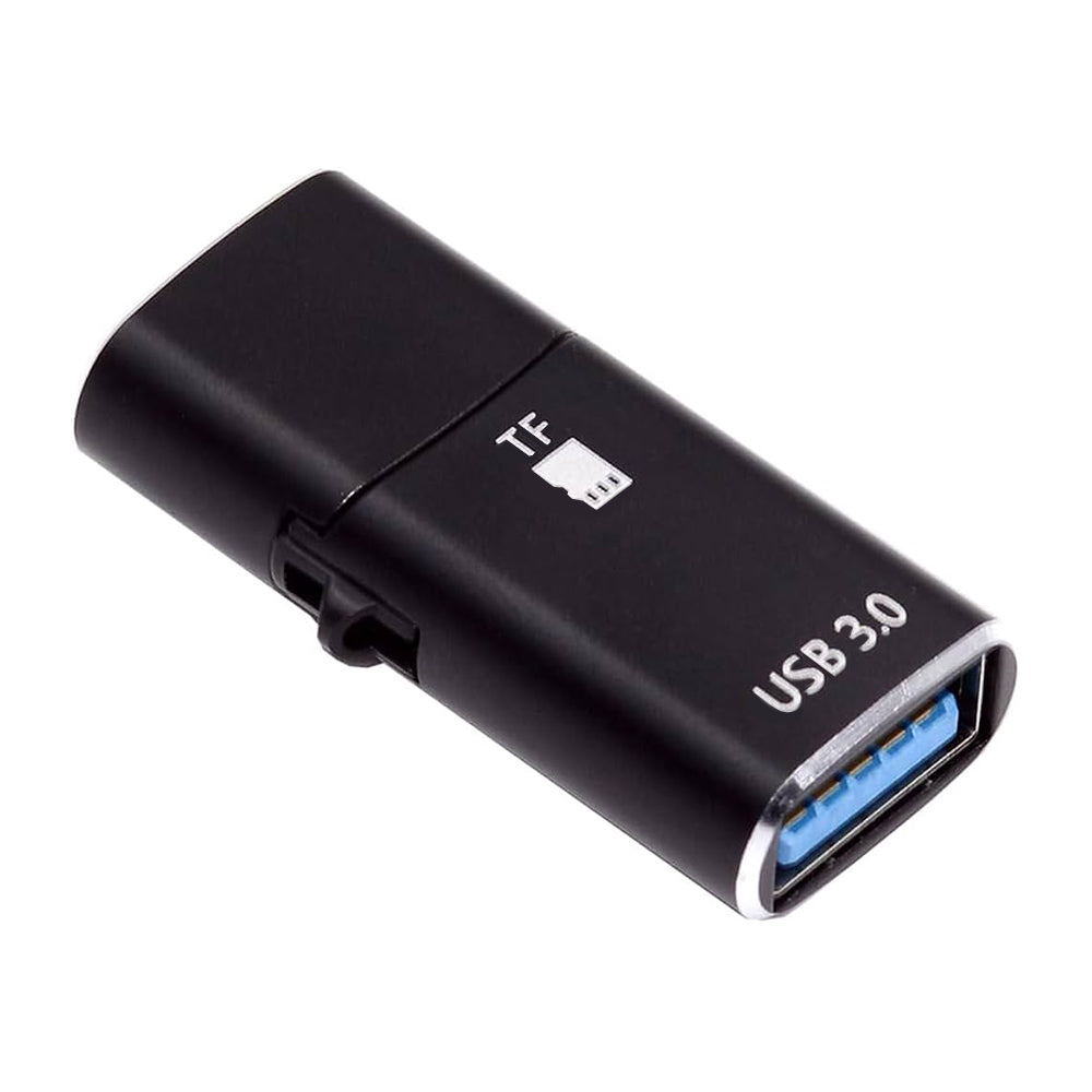 Kortläsare USB-C Techsuit AluVoltX, USB-A (OTG) - microSD, Svart