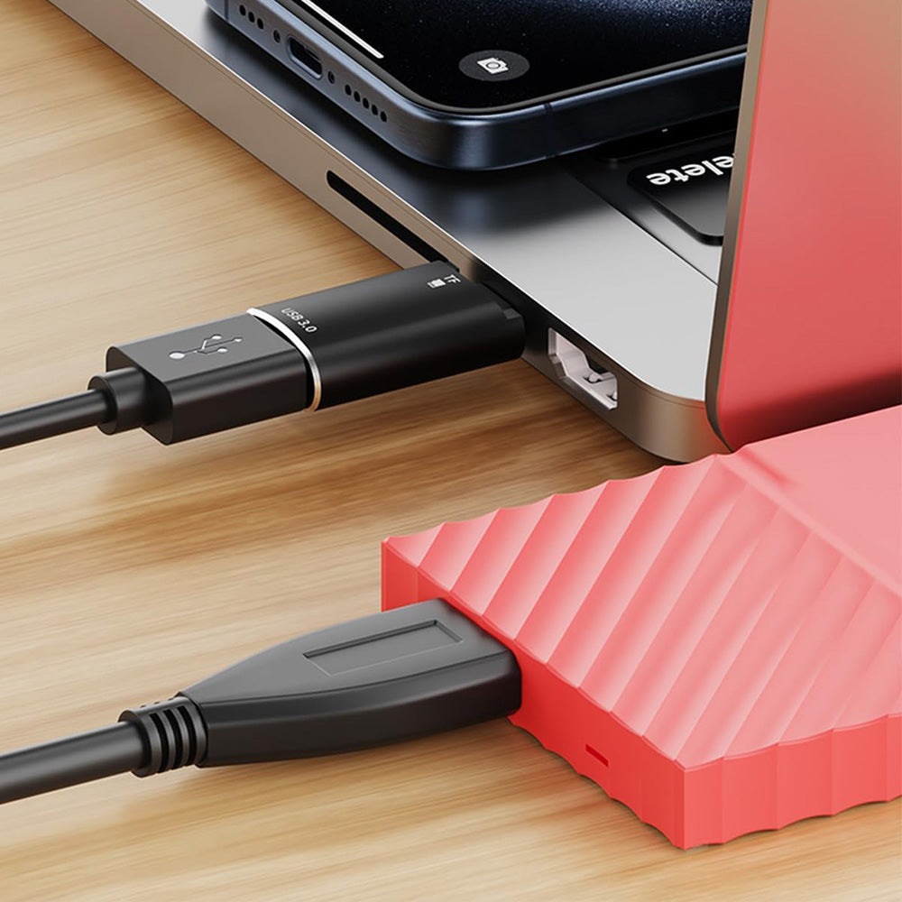 Kortläsare USB-C Techsuit AluVoltX, USB-A (OTG) - microSD, Svart