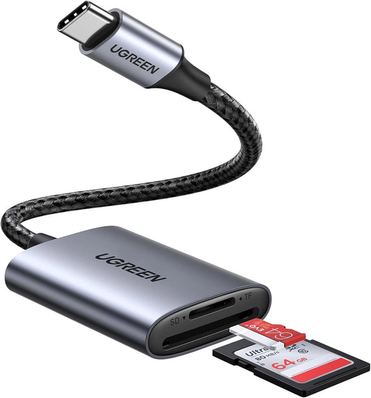 Kortläsare USB-C UGREEN CM401, SD - microSD, Grå