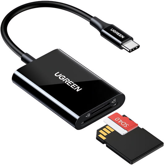 Kortläsare USB-C UGREEN CM265, SD - microSD, Svart