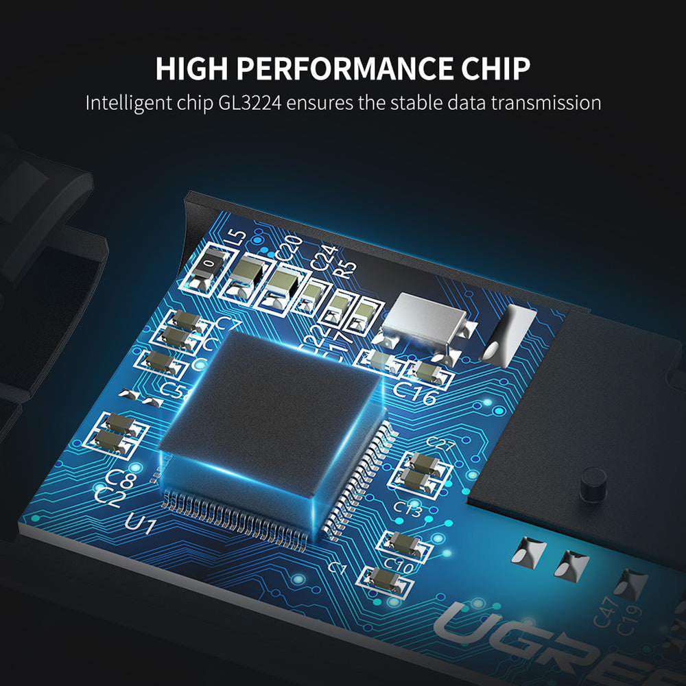 Kortläsare USB-C UGREEN CM184, SD - microSD, Grå