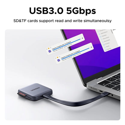 Kortläsare USB-C UGREEN CM898 (65095), SD - microSD, Grå