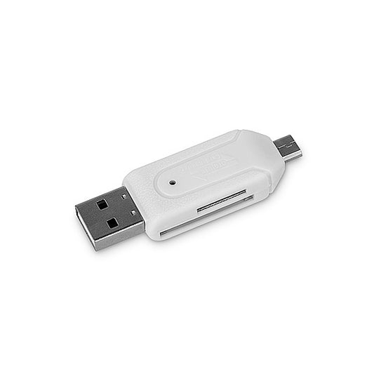 USB / microUSB-kortläsare Forever, SD - microSD, Vit