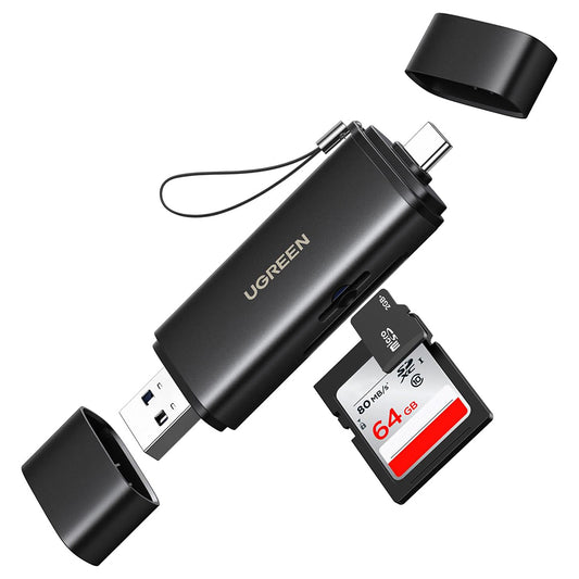 Kortläsare USB / USB-C UGREEN CM803 (65024), SD - microSD, Svart