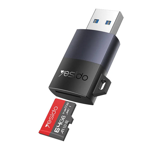 USB-kortläsare Yesido GS36, microSD, Svart