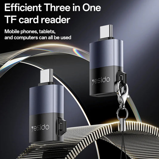 USB-kortläsare Yesido GS37, microSD, Svart