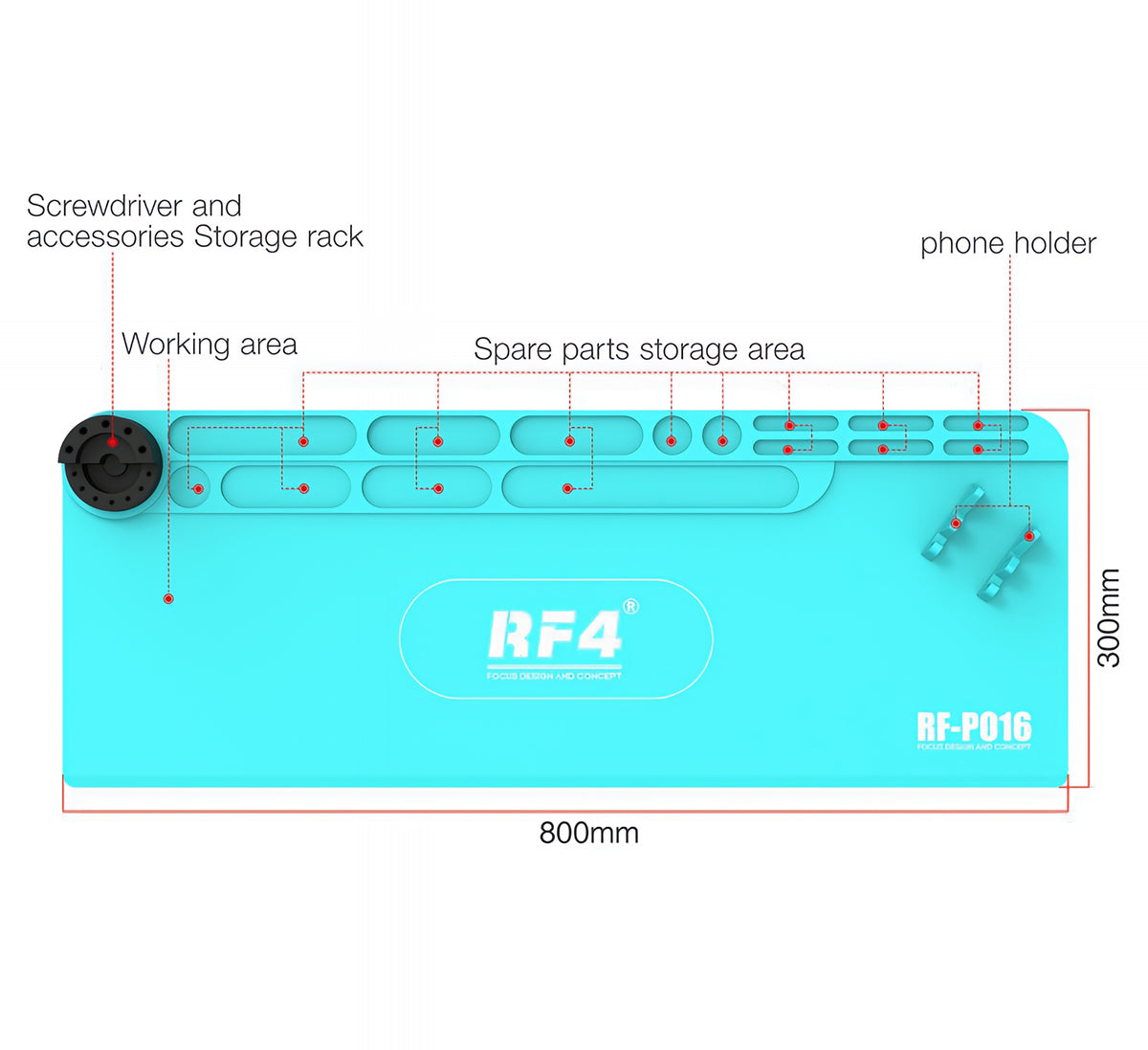 Servicematta RF4 RF-PO16, 80cm x 30cm