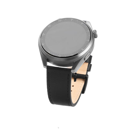 Fixed Leather-rem för Huawei Watch / Xiaomi Watch Series, 22mm, Svart