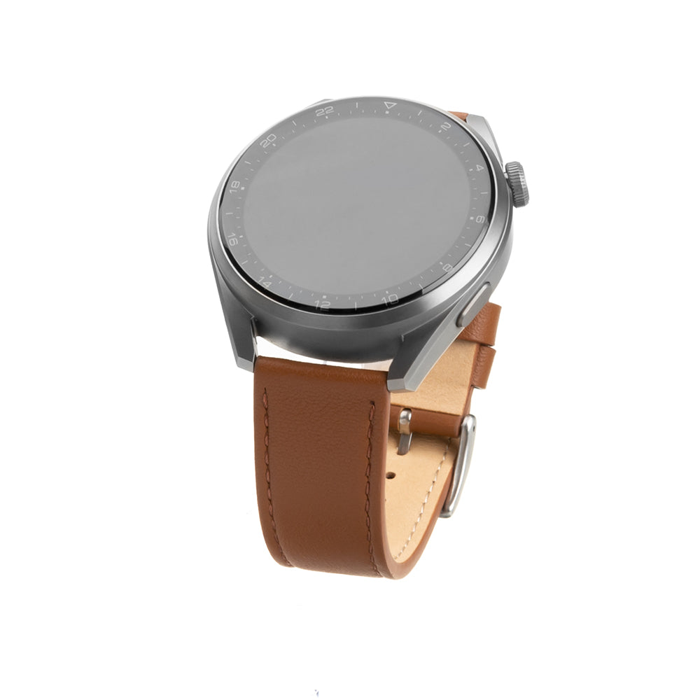 Fixed Leather-rem för Samsung Galaxy Watch / Huawei Watch Series, 20mm, Brun