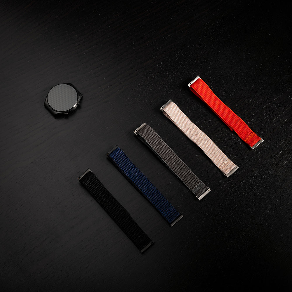 Fixed Nylon Sporty klockarmband för Huawei Watch / Xiaomi Watch Series, 22mm, Svart