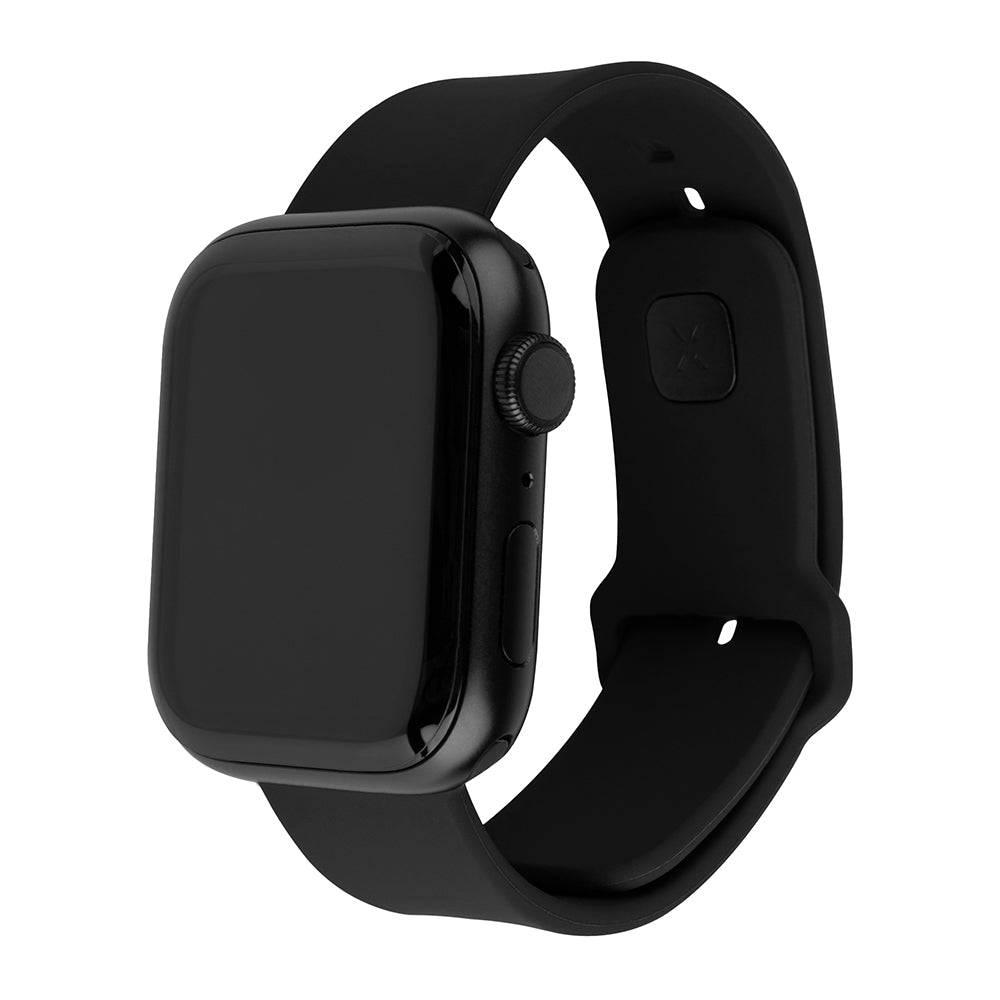 Fixed Silicone Sporty klockarmband för Apple Watch 42mm / 41mm / 40mm / 38mm Series, Svart