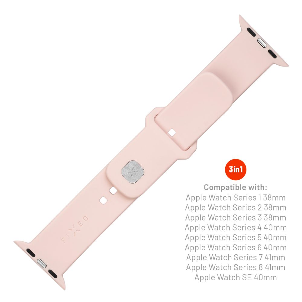 Fixed Silicone Sporty klockarmband för Apple Watch 42mm / 41mm / 40mm / 38mm Series, Rosa