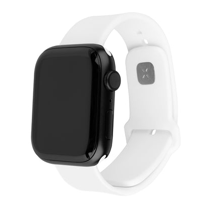 Fixed Silicone Sporty klockarmband för Apple Watch 49mm / 46mm / 45mm / 44mm / 42mm Series, Vit