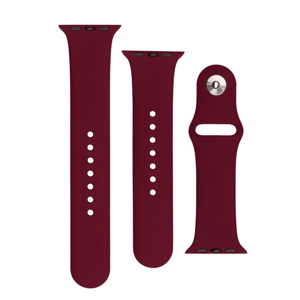 Fixed Silicone Sporty klockarmband för Apple Watch 49mm / 46mm / 45mm / 44mm / 42mm Series, Körsbärsröd