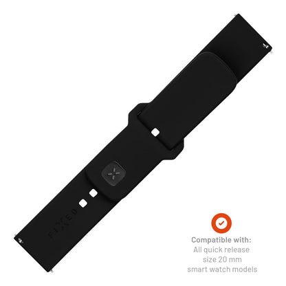 Fixed Silicone Sporty klockarmband för Samsung Galaxy Watch / Huawei Watch Series, 20mm, Svart