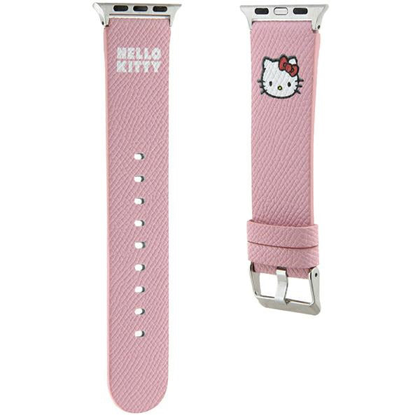 Hello Kitty läderarmband Kitty Head för Apple Watch 42mm / 41mm / 40mm / 38mm Series, Rosa