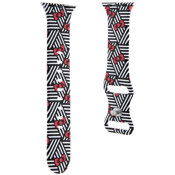 Hello Kitty Silikonband Bows & Stripes för Apple Watch 42mm / 41mm / 40mm / 38mm Series, Svart