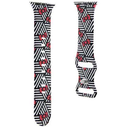 Hello Kitty Silikonband Bows & Stripes för Apple Watch 42mm / 41mm / 40mm / 38mm Series, Svart