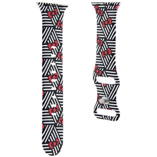 Hello Kitty Silikonband Bows & Stripes för Apple Watch 42mm / 41mm / 40mm / 38mm Series, Svart