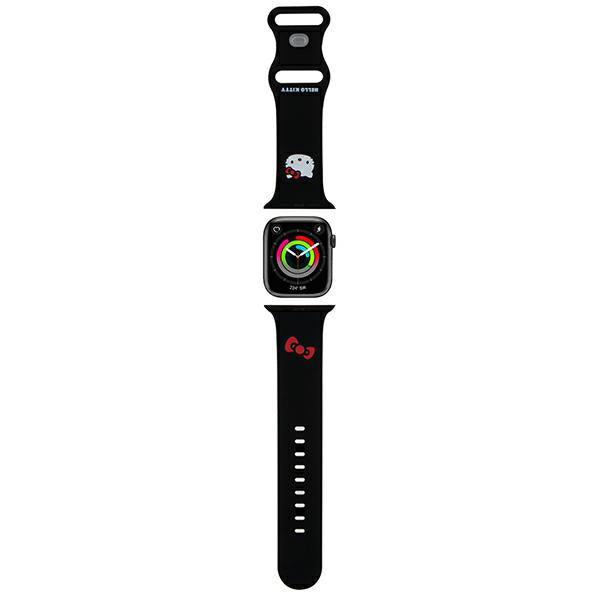 Hello Kitty Silikonklockarmband Kitty Head för Apple Watch 49mm / 46mm / 45mm / 44mm / 42mm Series, Svart